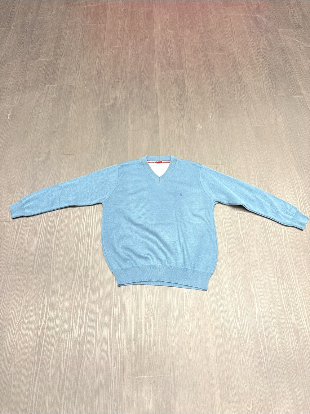 Polo by Ralph Lauren Sky Blue V-Neck Men's Sweater
